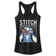 thumbnail image 1 of Junior's Lilo & Stitch Distressed Nose Picker Racerback Tank Top Black 2X Large, 1 of 5