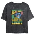 thumbnail image 1 of Junior's Lilo & Stitch Feeling Lucky Graphic Crop T-Shirt, 1 of 4