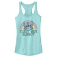 thumbnail image 1 of Junior's Lilo & Stitch Follow Your Rainbow Racerback Tank Top Cancun Small, 1 of 4