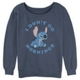 thumbnail image 1 of Junior's Lilo & Stitch I Don't Do Mornings Light Blue Sweatshirt Blue Heather X Large, 1 of 4