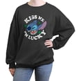 thumbnail image 1 of Junior's Lilo & Stitch Kiss Me I'm Lucky  Sweatshirt, 1 of 3