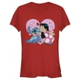 thumbnail image 1 of Junior's Lilo & Stitch Kisses Graphic Tee Red 2X Large, 1 of 3