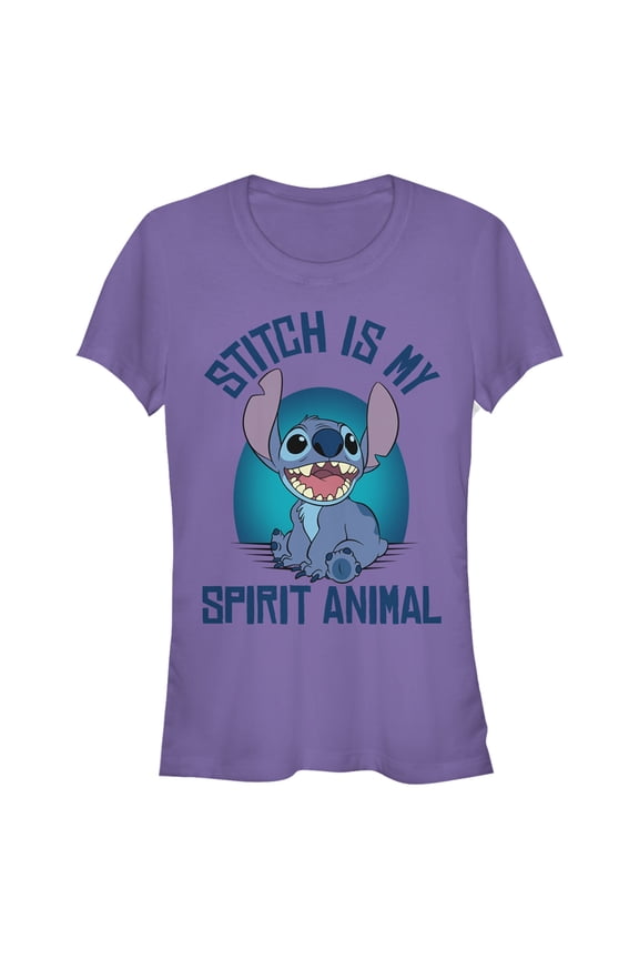 Junior's Lilo & Stitch My Spirit Animal Graphic Tee Purple Small