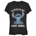 thumbnail image 1 of Junior's Lilo & Stitch My Spirit Animal Is Stich  Graphic Tee Black Medium, 1 of 3