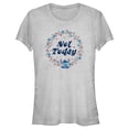 thumbnail image 1 of Junior's Lilo & Stitch Not Today Floral Circle Graphic Tee Athletic Heather Medium, 1 of 3