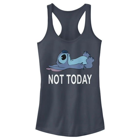 Junior's Lilo & Stitch Not Today  Racerback Tank Top Indigo Small