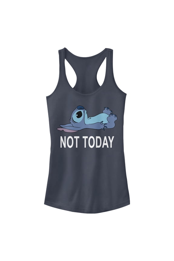 Junior's Lilo & Stitch Not Today Racerback Tank Top Indigo X Small