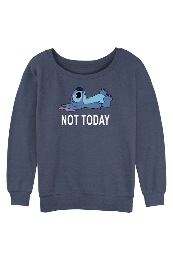 Junior's Lilo & Stitch Not Today Sweatshirt Desert Pink Small