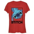 thumbnail image 1 of Junior's Lilo & Stitch Peekaboo Stitch Portrait Graphic Tee Red Large, 1 of 3