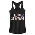 thumbnail image 1 of Junior's Lilo & Stitch Red and White Logo Racerback Tank Top Black 2X Large, 1 of 5