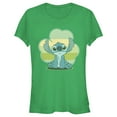 thumbnail image 1 of Junior's Lilo & Stitch Retro Shamrock Pride Graphic Tee Kelly Green X Large, 1 of 3