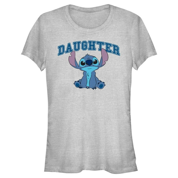 Junior's Lilo & Stitch Sitting Cute Daughter Graphic T-Shirt