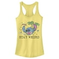 thumbnail image 1 of Junior's Lilo & Stitch Stay Weird Racerback Tank Top Banana Small, 1 of 4