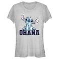 thumbnail image 1 of Junior's Lilo & Stitch Watercolor Ohana Graphic Tee Athletic Heather Small, 1 of 3