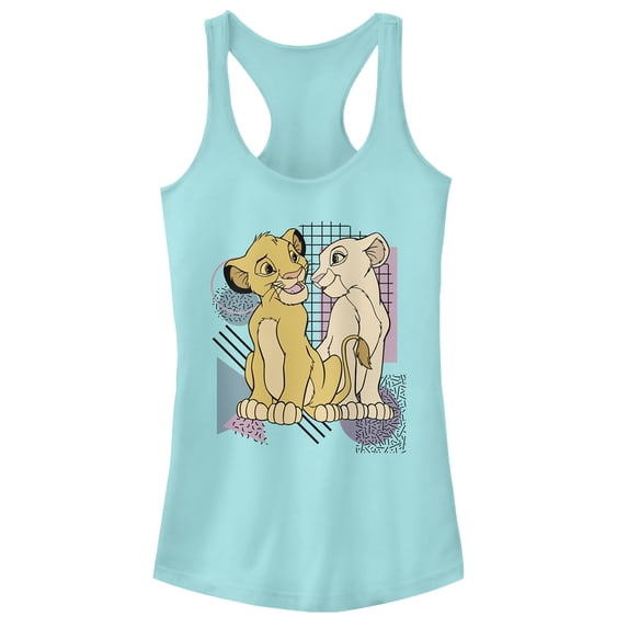 Junior's Lion King Bold Retro Cub Love Racerback Tank Top Cancun Small