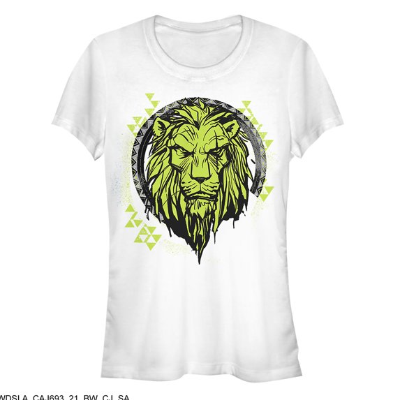 Junior's Lion King Geometric Scar Emblem Graphic Tee White 2X Large