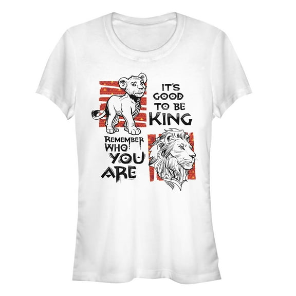 Junior's Lion King Good to Be King Graphic Tee White X Large