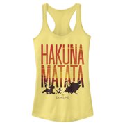 Junior's Lion King Hakuna Matata Sunset Racerback Tank Top Banana Large