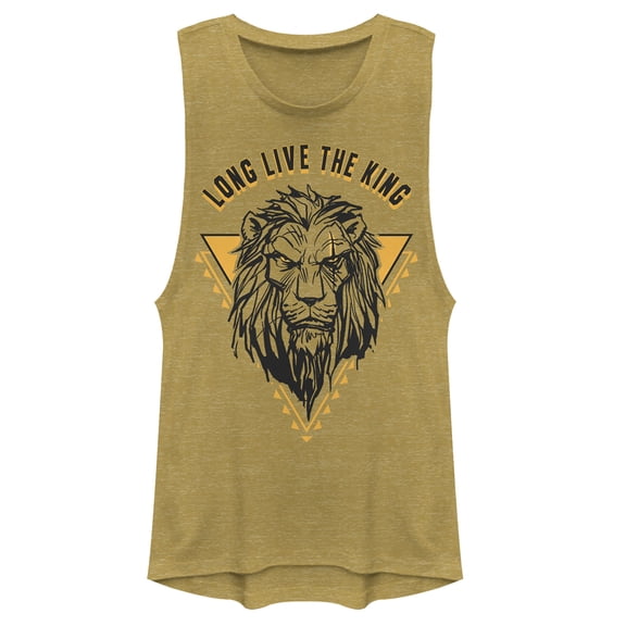 Junior's Lion King Live Scar Festival Muscle Graphic Tee Gold Heather X Small