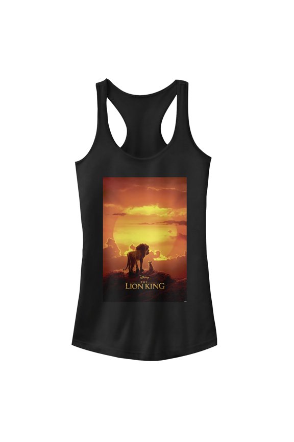 Junior's Lion King Pride Rock Movie Poster  Racerback Tank Top Black Large