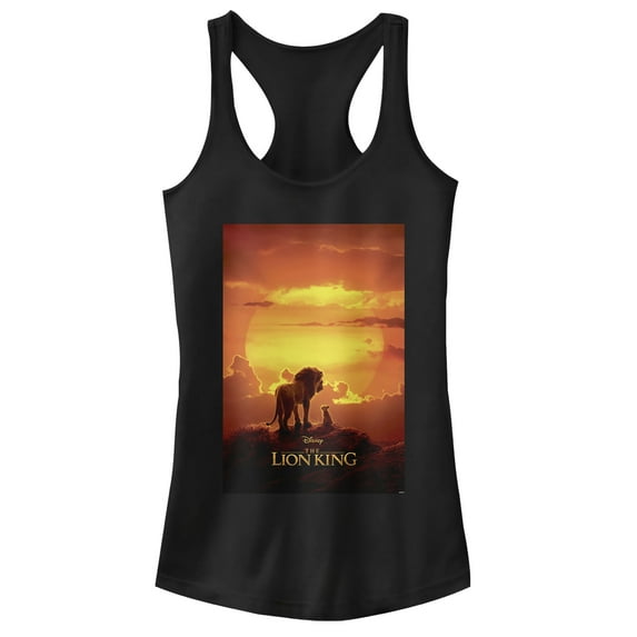 Junior's Lion King Pride Rock Movie Poster Racerback Tank Top Black X Large