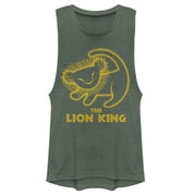 Juniors Lion King Rafiki Drawing Festival Muscle Graphic Tee Pine Green Heather Large