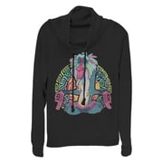 Juniors Lion King Rafiki Geometric Rainbow Cowl Neck Sweatshirt