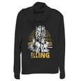 thumbnail image 1 of Junior's Lion King Savannah Sunset Crew  Cowl Neck Sweatshirt Black X Small, 1 of 3
