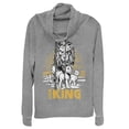 thumbnail image 1 of Junior's Lion King Savannah Sunset Crew  Cowl Neck Sweatshirt Gray Heather X Small, 1 of 3