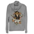 thumbnail image 1 of Junior's Lion King Scar Surrounded By Idiots Tattoo  Cowl Neck Sweatshirt Gray Heather Small, 1 of 3
