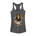 thumbnail image 1 of Junior's Lion King Scar Surrounded By Idiots Tattoo Racerback Tank Top Charcoal X Small, 1 of 3