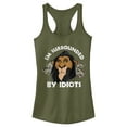 thumbnail image 1 of Junior's Lion King Scar Surrounded by Idiots  Racerback Tank Top Military Green Medium, 1 of 3