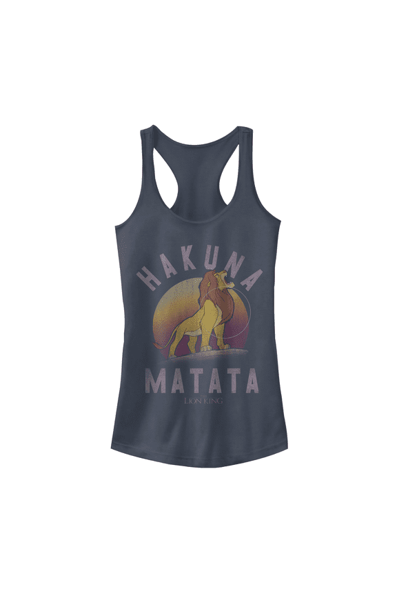 Junior's Lion King Simba Hakuna Matata Racerback Tank Top Indigo Large