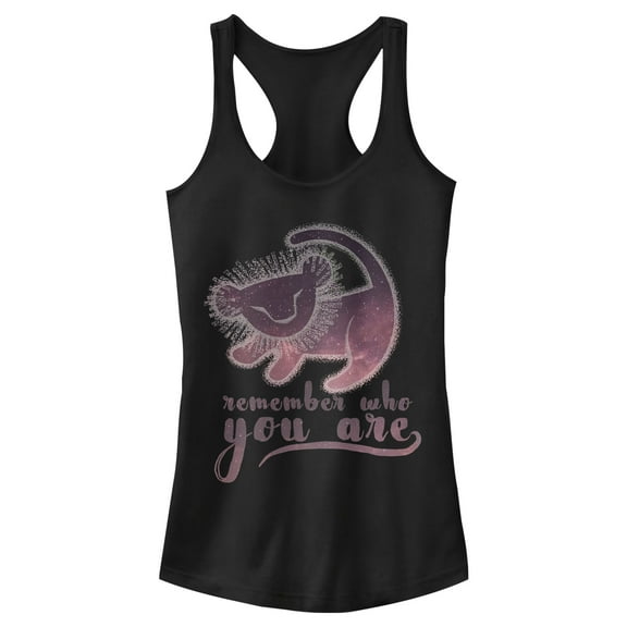 Junior's Lion King Simba Remember Who You Are  Racerback Tank Top Black 2X Large