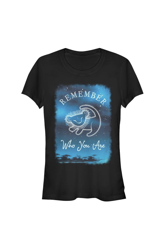 Junior's Lion King Simba Remember Who You Are Stars Graphic Tee Black Small