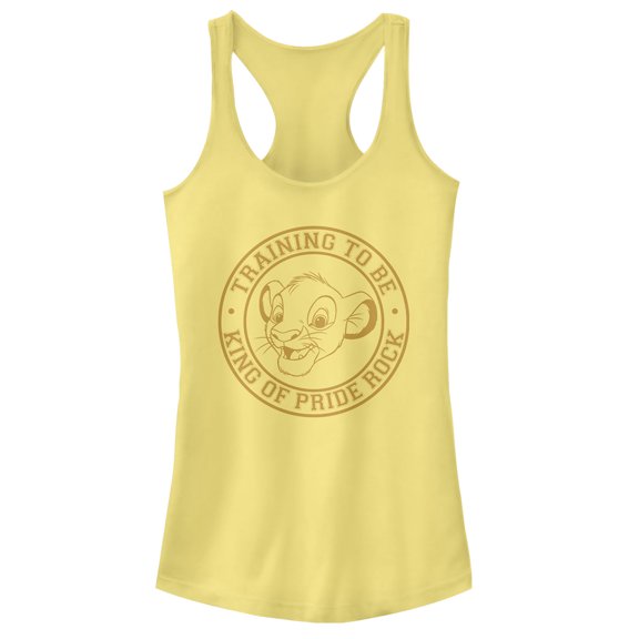 Junior's Lion King Simba Training to Be King of Pride Rock Racerback Tank Top Banana Small