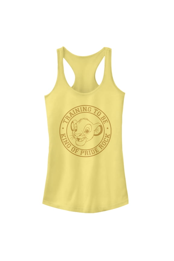 Junior's Lion King Simba Training to Be King of Pride Rock  Racerback Tank Top Banana Small