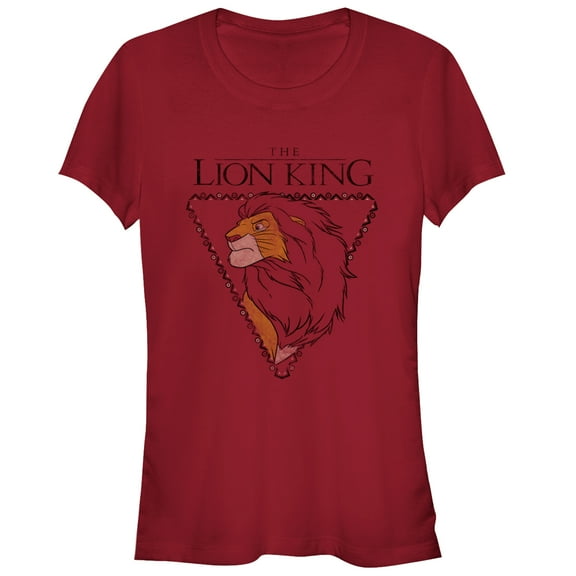 Junior's Lion King Simba Triangle  Graphic Tee Red Large
