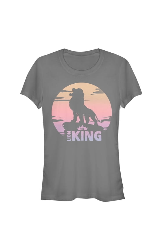 Junior's Lion King Sunset Pride Rock Pose Graphic Tee Charcoal 2X Large