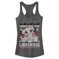 thumbnail image 1 of Junior's Lion King Ugly Christmas Simba  Racerback Tank Top Charcoal X Small, 1 of 3