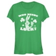 thumbnail image 1 of Junior's Looney Tunes St. Patrick's Day Bugs Bunny Who Needs Luck?  Graphic Tee Kelly Green Medium, 1 of 3