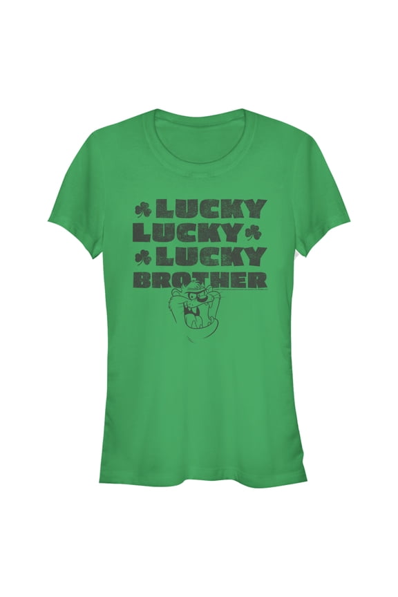 Junior's Looney Tunes St. Patrick's Day Taz Lucky Lucky Lucky Brother Graphic Tee Kelly Green Small