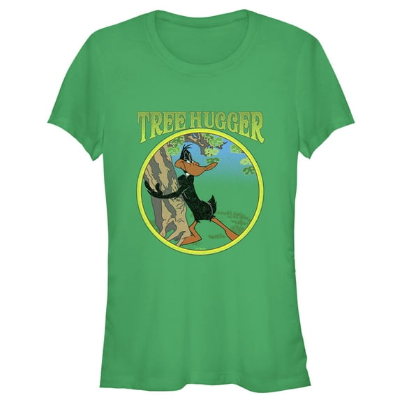 Junior's Looney Tunes Tree Hugger  Graphic Tee Kelly Green Small