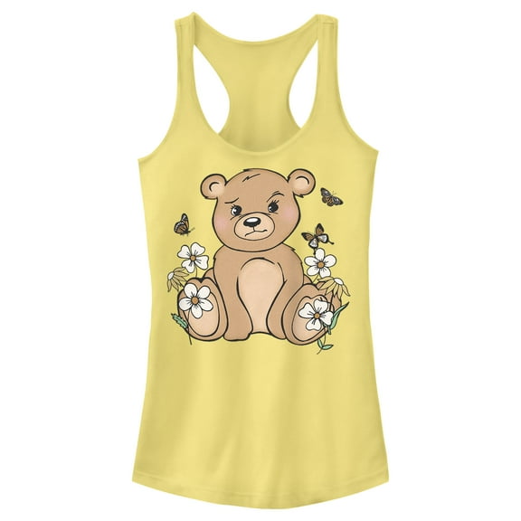 Junior's Lost Gods Adorable Teddy  Racerback Tank Top Banana Large