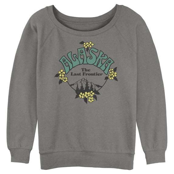 Junior's Lost Gods Alaska The Last Frontier Mountains Sweatshirt Heather Gray Medium