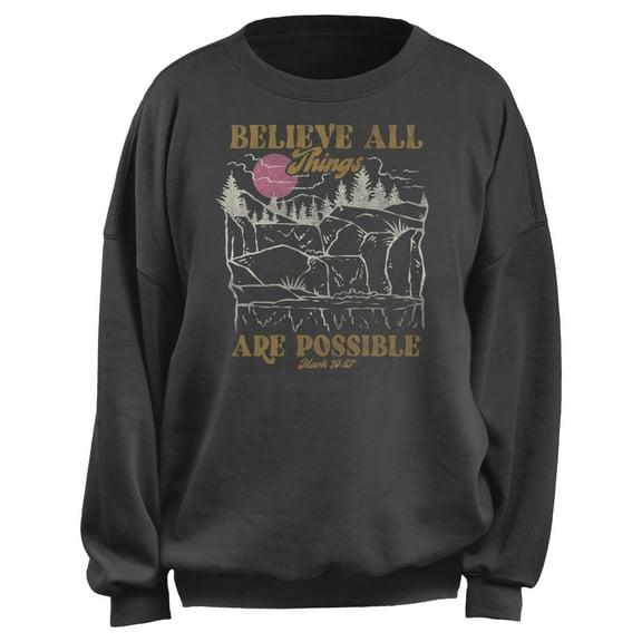 Junior's Lost Gods All Things Possible  Sweatshirt Charcoal Small
