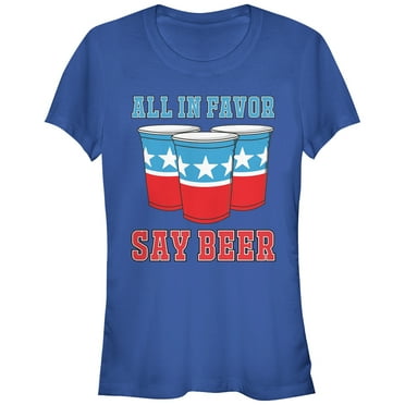Junior's Lost Gods All in Favor Say Beer  Graphic Tee Royal Blue Large