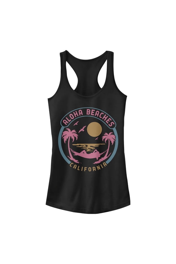 Junior's Lost Gods Aloha Beaches  Racerback Tank Top