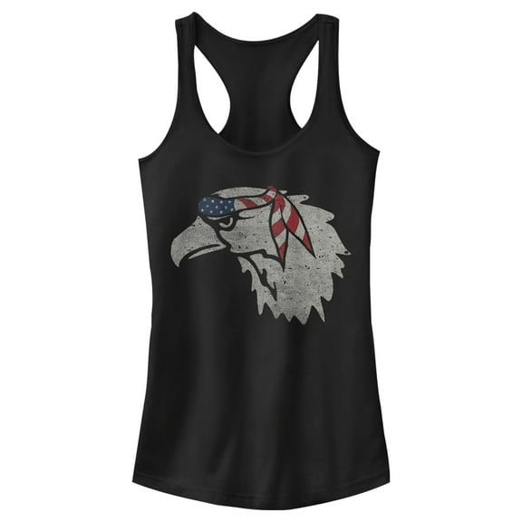 Junior's Lost Gods American Eagle  Racerback Tank Top Black Small