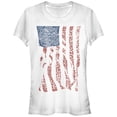 thumbnail image 1 of Junior's Lost Gods American Flag Animal Print  Graphic Tee White X Large, 1 of 2